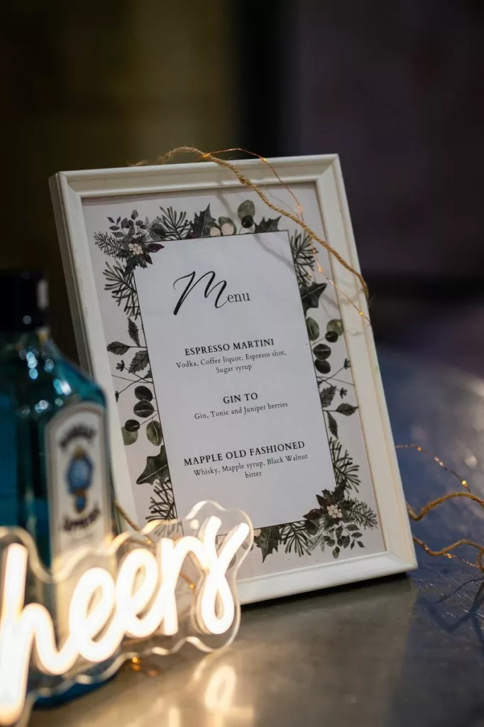 carte des cocktails de votre mariage