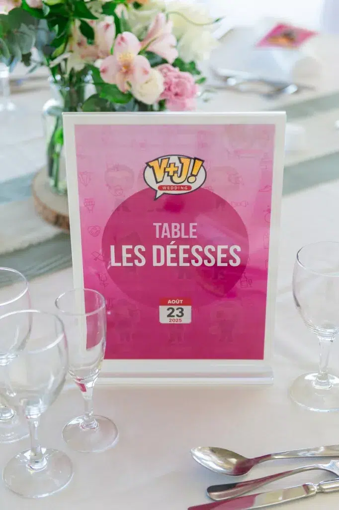 table de mariage : détail personnalisé